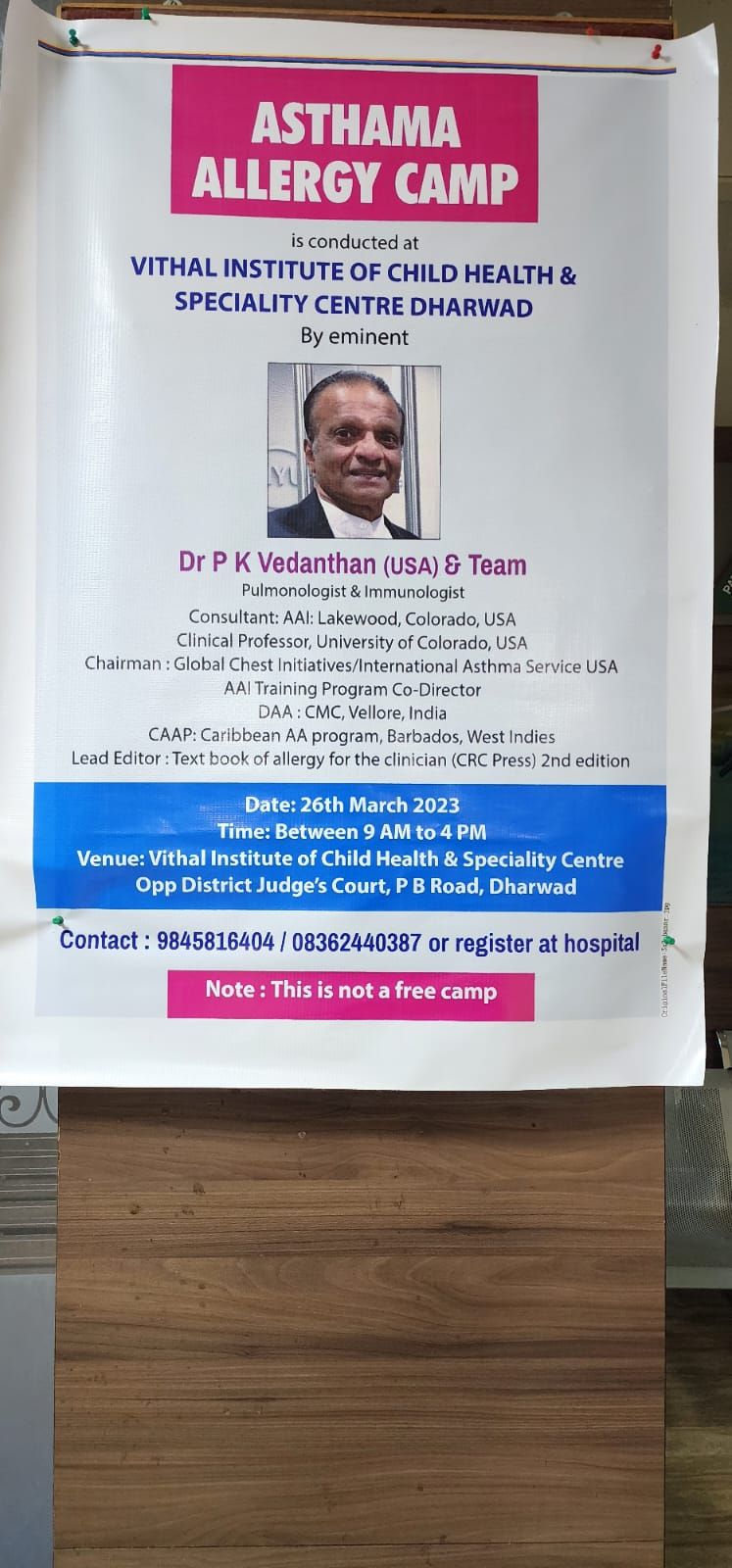 Allergy and asthma camp in Dharwad, Karnataka